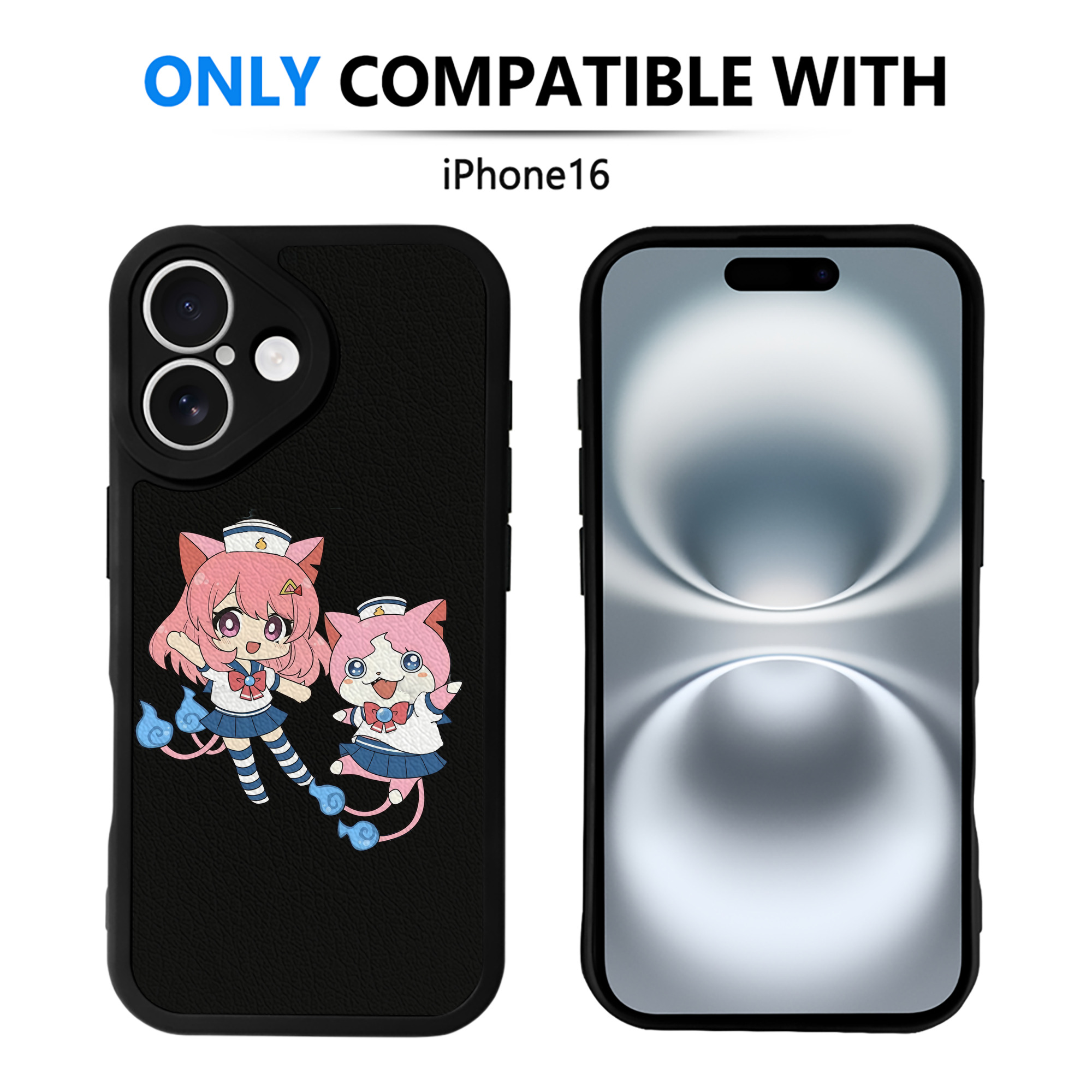 （画像用） 妖怪ウォッチ Yo-kai Watch 【iPhone 16シリーズ対応】シリコンスマホケース（レザー調） 材質：シリコン